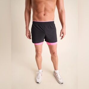Chubbies Ultimate Training Shorts 4” Black Hot Pink Liner Men’s M
